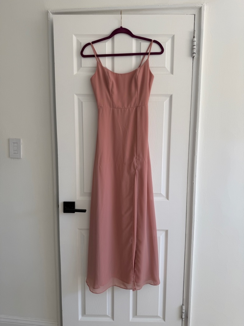 Birdy Grey Amy Chiffon Bridesmaid Maxi Dress Dusty Rose Pink Blush Size XS